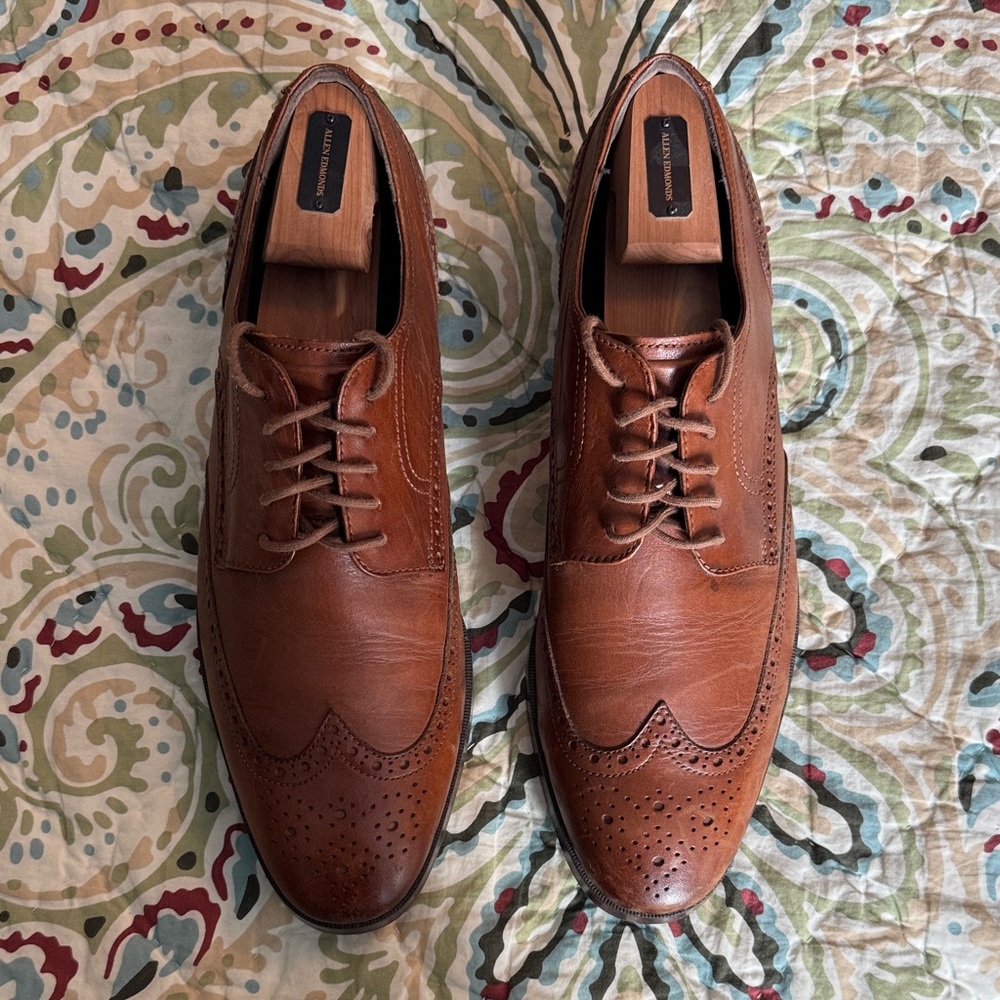 Cole Haan Tan Leather Brogue Oxfords